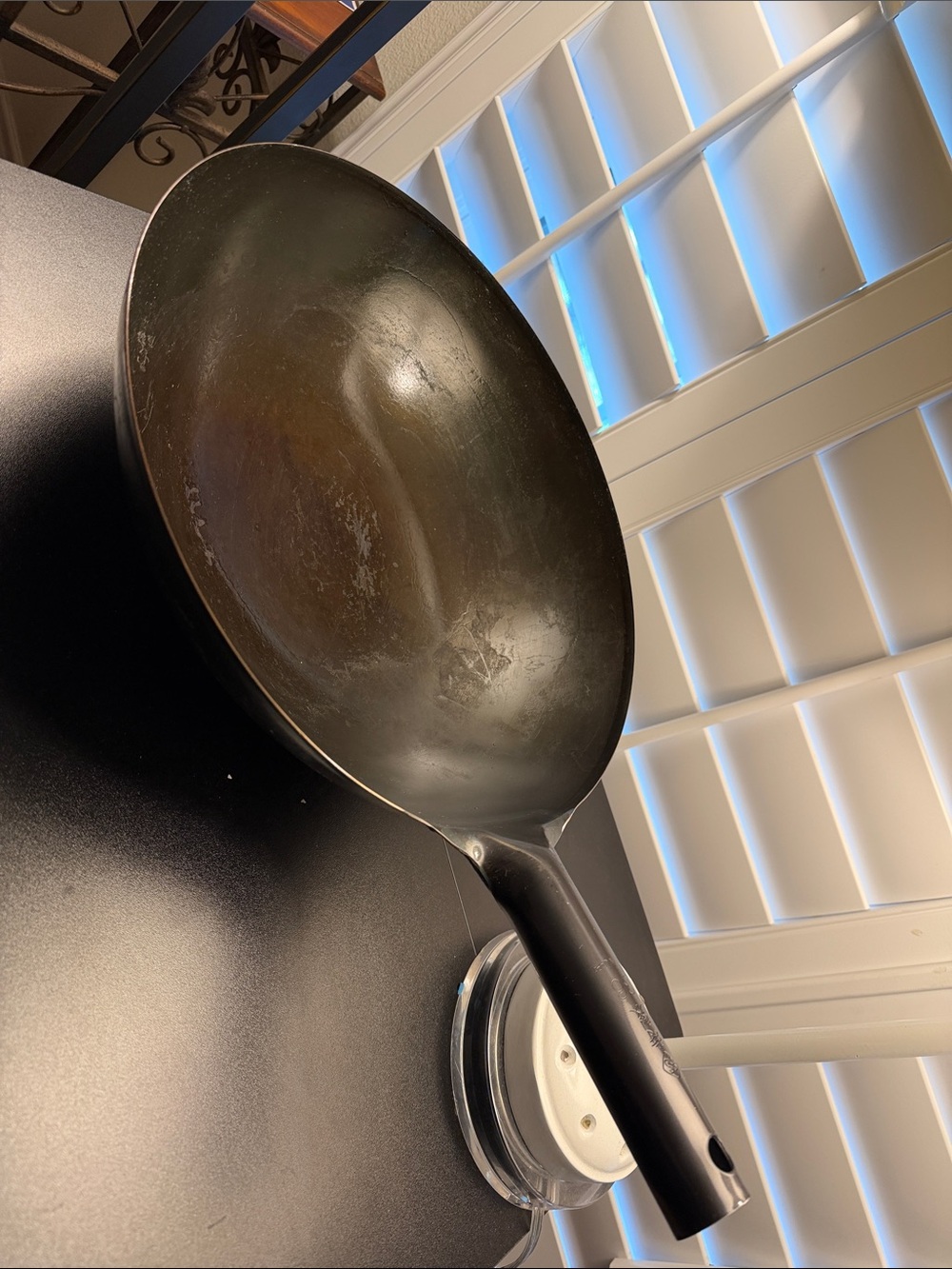 Black Carbon Steel Wok - Unbranded Professional Stir-Fry Pan
